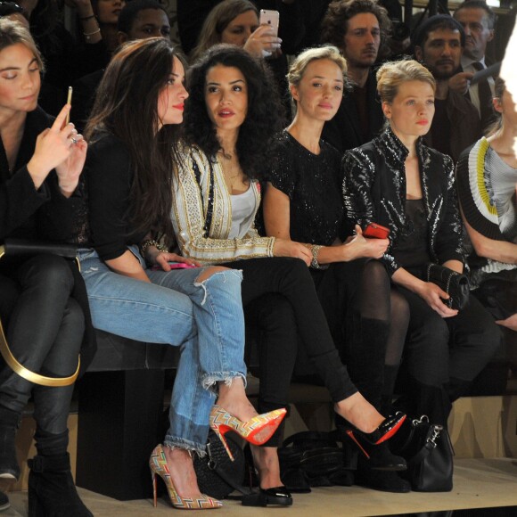 Sabrina Ouazani, Hélène de Fougerolles et Mélanie Thierry au défilé haute couture Zuhair Murad collection printemps-été 2016 à l'hôtel Potocki à Paris, le 27 janvier 2016. ©Rachid Bellak/Bestimage