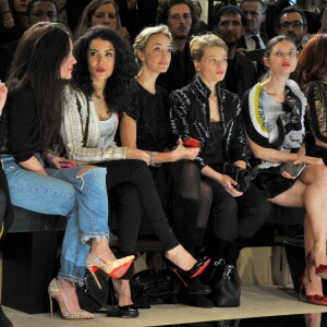 Sabrina Ouazani, Hélène de Fougerolles et Mélanie Thierry au défilé haute couture Zuhair Murad collection printemps-été 2016 à l'hôtel Potocki à Paris, le 27 janvier 2016. ©Rachid Bellak/Bestimage