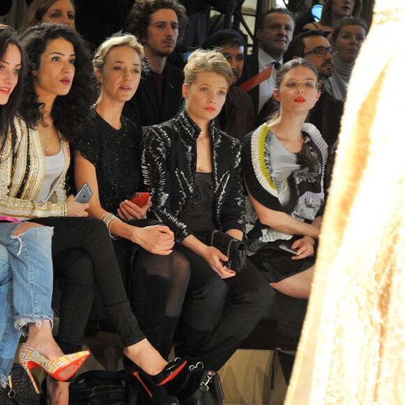 Sabrina Ouazani, Hélène de Fougerolles et Mélanie Thierry au défilé haute couture Zuhair Murad collection printemps-été 2016 à l'hôtel Potocki à Paris, le 27 janvier 2016. ©Rachid Bellak/Bestimage