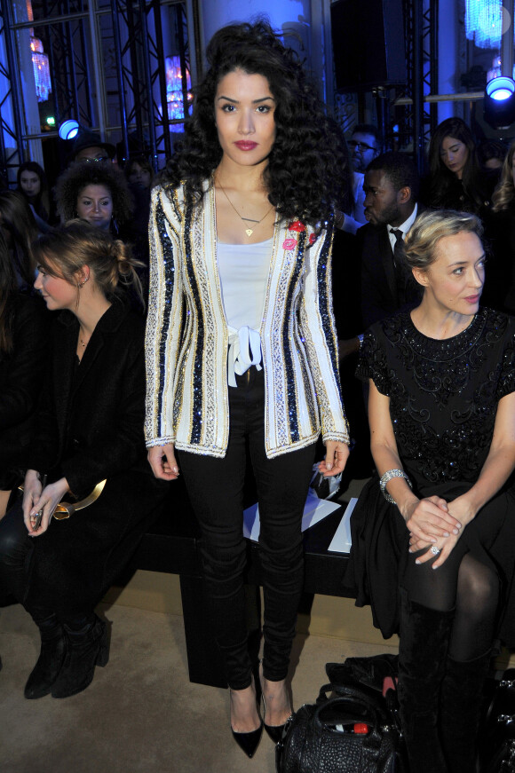 Sabrina Ouazani au défilé haute couture Zuhair Murad collection printemps-été 2016 à l'hôtel Potocki à Paris, le 27 janvier 2016. ©Rachid Bellak/Bestimage