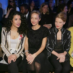 Sabrina Ouazani, Hélène de Fougerolles et Mélanie Thierry au défilé haute couture Zuhair Murad collection printemps-été 2016 à l'hôtel Potocki à Paris, le 27 janvier 2016. ©CVS/Veeren/Bestimage