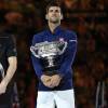 Novak Djokovic lors de sa victoire en finale de l'Open d'Australie le 31 janvier 2016 à Melbourne