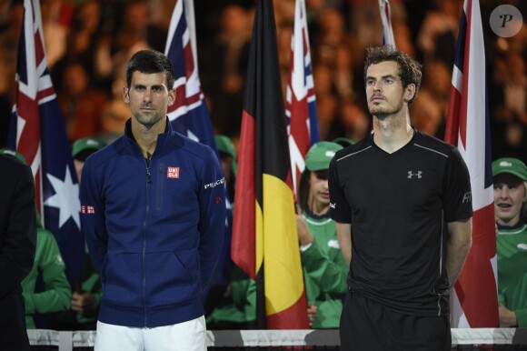 Novak Djokovic lors de sa victoire en finale de l'Open d'Australie le 31 janvier 2016 à Melbourne face à Andy Murray
