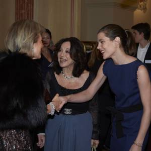 Charlotte Casiraghi présentée à la princesse Astrid de Belgique par Albina du Boisrouvray lors de la soirée de gala de l'association FXB International au Plaza à Bruxelles le 30 janvier 2016.