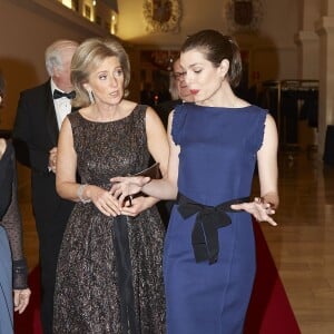 La princesse Astrid de Belgique et Charlotte Casiraghi lors de la soirée de gala de l'association FXB International au Plaza à Bruxelles le 30 janvier 2016.