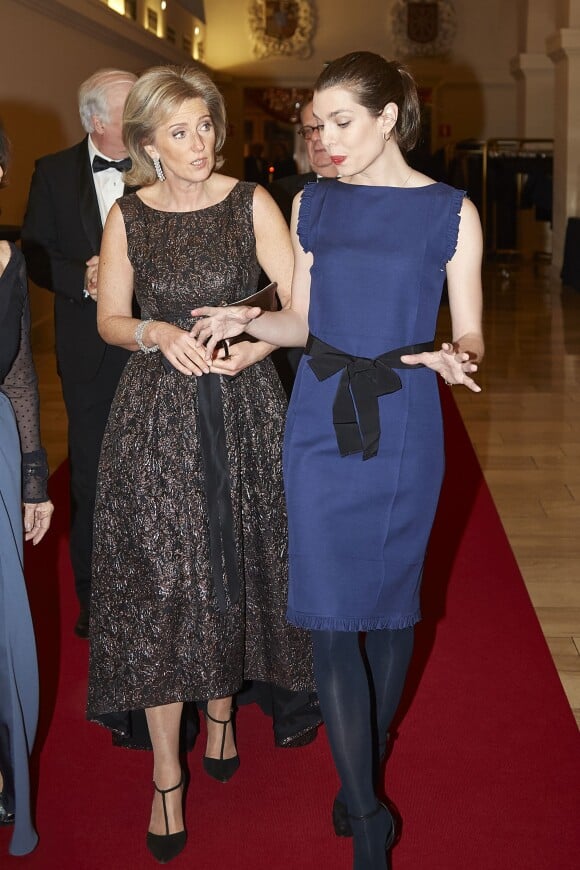 La princesse Astrid de Belgique et Charlotte Casiraghi lors de la soirée de gala de l'association FXB International au Plaza à Bruxelles le 30 janvier 2016.