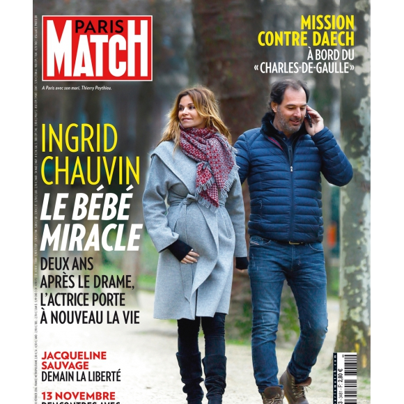 Ingrid Chauvin enceinte en couverture de Paris Match