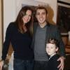 Exclusif - Brahim Asloum (parrain de la fondation), Emmanuelle Boidron et son fils Arthur - Les ambassadeurs et ambassadrices de la Fondation Claude Pompidou, qui lutte contre la maladie d'Alzheimer et qui aide les enfants handicapés, sont réunis pour la galette des rois au siège de la fondation, rue du Louvre à Paris, le 27 janvier 2016. Cette soirée était organisée par Didier Audebert, le conseiller en communication de la Fondation Claude Pompidou. © Rachid Bellak/LMS/Bestimage