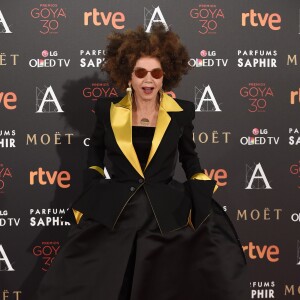 Victoria Abril - 30ème cérémonie des prix Goya à l'auditorium du Madrid Marriott à Madrid, le 6 février 2016.