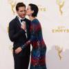 Jaimie Alexander et son fiancée Peter Facinelli - Photocall des 67ème Emmy Awards à Los Angeles le 20 septembre 2015.