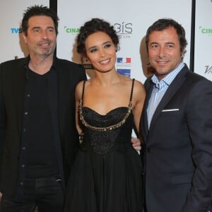 Richard Orlinski, Aïda Touihri, Bernard Montiel - Photocall de la 21ème cérémonie des prix Lumière 2016 à l'espace Pierre Cardin à Paris le 8 février 2016. © CVS/Bestimage