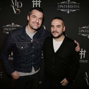 Exclusif - Francois-Xavier Demaison et Arnaud Ducret - Soirée "Les Interdites" organisée par Anaïs Tihay et Tarik Seddak, au club L'Heritage à Paris, le 10 février 2016.