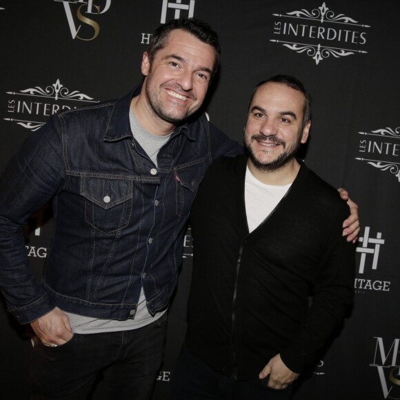 Exclusif - Francois-Xavier Demaison et Arnaud Ducret - Soirée "Les Interdites" organisée par Anaïs Tihay et Tarik Seddak, au club L'Heritage à Paris, le 10 février 2016.