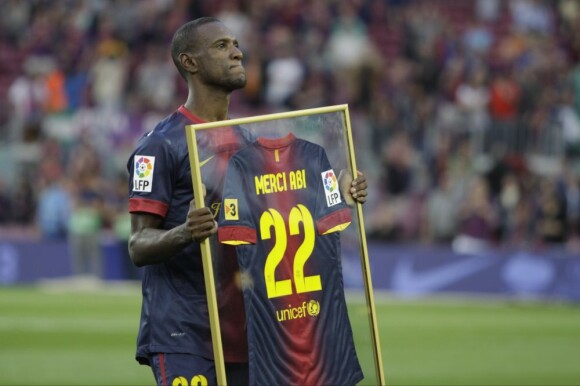 Dernier match plein d'émotions pour Eric Abidal au FC Barcelone le 1er juin 2013 au Camp Nou.