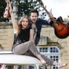 Exclusif - Roxane Le Texier et Sébastien Agius posent lors de leur Liberty Tour à l'hôtel Le Chateau de La Pioline à Aix-en-Provence le 4 août 2014. Photo : Philippe Doignon/BestImage