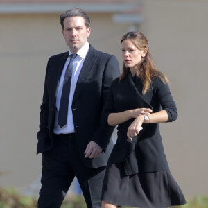Exclusif - Jennifer Garner et Ben Affleck quittent un enterrement à Los Angeles, le 4 janvier 2016.