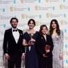 Blake Harrison, Emilie Jouffroy, Nina Gantz, Gemma Chan - Press Room lors de la cérémonie des British Academy Film Awards (BAFTA) à Londres, le 14 février 2016.