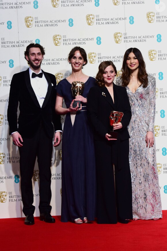 Blake Harrison, Emilie Jouffroy, Nina Gantz, Gemma Chan - Press Room lors de la cérémonie des British Academy Film Awards (BAFTA) à Londres, le 14 février 2016.