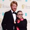 Domhnall Gleeson et Carrie Fisher - Press Room lors de la cérémonie des British Academy Film Awards (BAFTA) à Londres, le 14 février 2016.