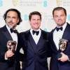 Alejandro Gonzalez Inarritu, Tom Cruise, Leonardo DiCaprio - Press Room lors de la cérémonie des British Academy Film Awards (BAFTA) à Londres, le 14 février 2016.