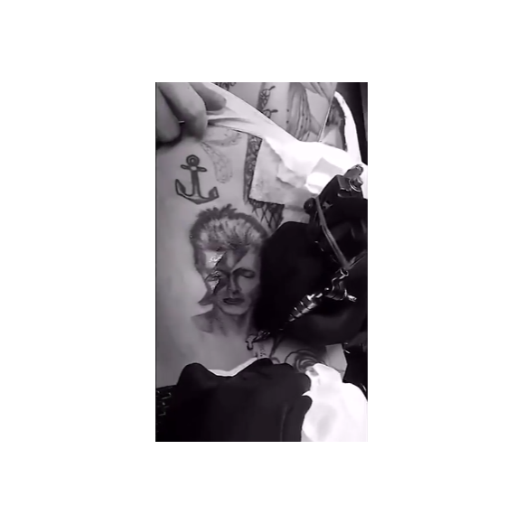 Lady Gaga et son tatouage de David Bowie - Capture d'écran de vidéos issues de Snapchat