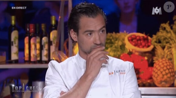 Pierre Augé dans Top Chef, le choc des champions 2015, sur M6, le lundi 20 avril 2015.