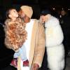 Kim Kardashian, son mari Kanye West et leur fille North à New York le 14 février 2016.