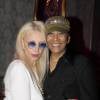 Shake et sa femme Milena Shake - Le chanteur Shake, qui a débuté en 1976, produit par Orlando, fête ses 40 ans de carrière au Grand Rex, suivi d'une after party au Jamel Comedy Club à Paris, le 19 février 2016. ©Baldini/Bestimage