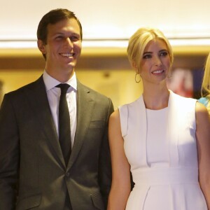 Ivanka Trump et son mari Jared Kushner lors de la déclaration de candidature de Donald Trump à l'investiture républicaine pour la présidentielle de 2016 pendant une conférence à New York, le 16 juin 2015.