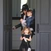 Kourtney Kardashian emmène ses enfants Penelope et Reign à leur cours de musique à Beverly Hills, le 18 février 2016.