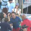 Zac Efron et Dwayne Johnson sur le tournage de 'Baywatch' (Alerte à Malibu) à Boca Raton à Palm Beach en Floride, le 22 février 2016