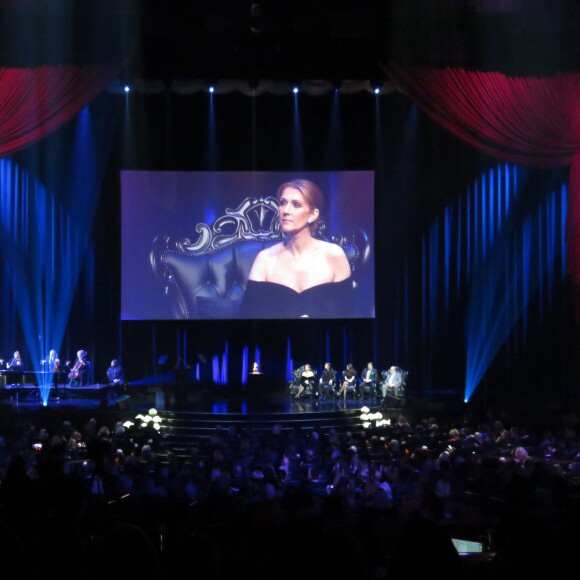 Céline Dion assiste à la cérémonie en hommage à son mari René Angélil, intitulée "Celebration of Life" avec son fils aîné René-Charles au Caesars Palace de Las Vegas le 3 février 2016
