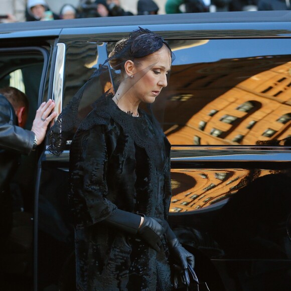 Céline Dion aux bsèques nationales de René Angélil en la Basi­lique Notre-Dame de Montréal, le 22 janvier 2016© Morgan Dessales