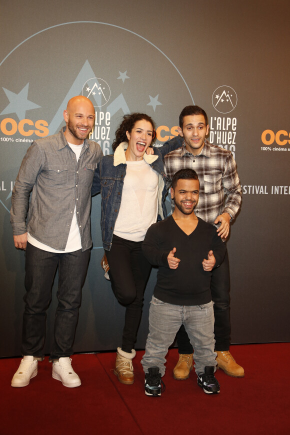 Franck Gastambide, Sabrina Ouazani, Malik Bentalha, Anouar Toubali au 19e festival international du film de comédie de l'Alpe d'Huez le 16 janvier 2016.