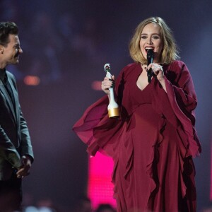 Adele récompensée - Cérémonie des BRIT Awards 2016 à l'O2 Arena à Londres, le 24 février 2016.