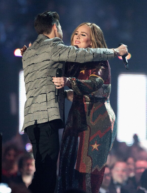 Louis Tomlinson et Adele - Cérémonie des BRIT Awards 2016 à l'O2 Arena à Londres, le 24 février 2016.