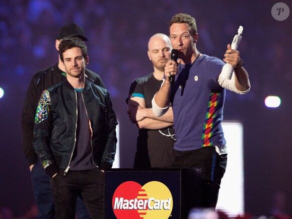 Coldplay - Cérémonie des BRIT Awards 2016 à l'O2 Arena à Londres, le 24 février 2016.