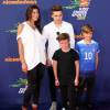 Hope Solo, Romeo James Beckham, Brooklyn Joseph Beckham, Cruz David Bekham - People au "Nickelodeon Kid's Choice Sports Awards" à Westwood. Le 16 juillet 2015