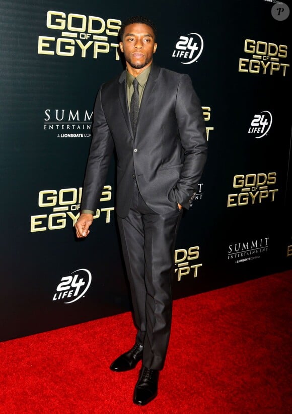 Chadwick Boseman - Avant-première du film "Gods of Egypt" à New York. Le 24 février 2016