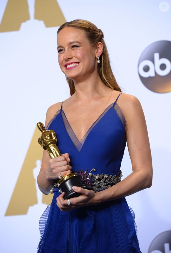 Brie Larson (Oscar de la meilleure actrice pour le film "Room") - Press Room de la 88ème cérémonie des Oscars à Hollywood, le 28 février 2016.