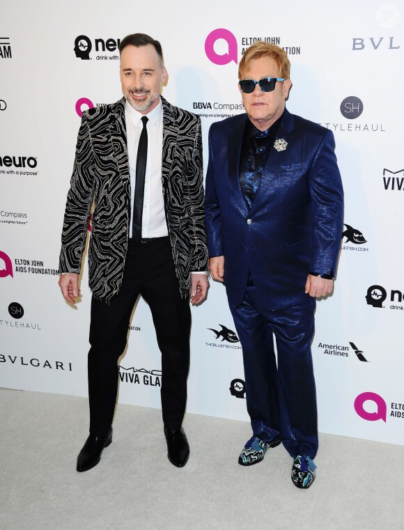Elton John et David Furnish - People à la soirée Elton John AIDS foundation 2016 à West Hollywood Park à West Hollywood. Le 28 février 2016