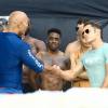 Dwayne Johnson et Zac Efron - Tournage de "Baywatch" à Miami le 5 Mars 2016.  Stars are spotted on the set of 'Baywatch' filming in Miami, Florida on March 5, 2016.05/03/2016 - Miami