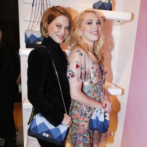 Léa Seydoux et sa soeur Camille Seydoux assistent à la soirée de présentation de la collection capsule "Prismick Denim" de la styliste, pour Roger Vivier. Paris, le 7 mars 2016. © Olivier Borde/Bestimage