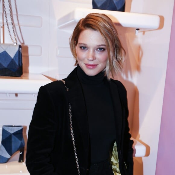 Léa Seydoux assiste à la soirée de présentation de la collection capsule "Prismick Denim" de Camille Seydoux pour Roger Vivier. Paris, le 7 mars 2016. © Olivier Borde/Bestimage