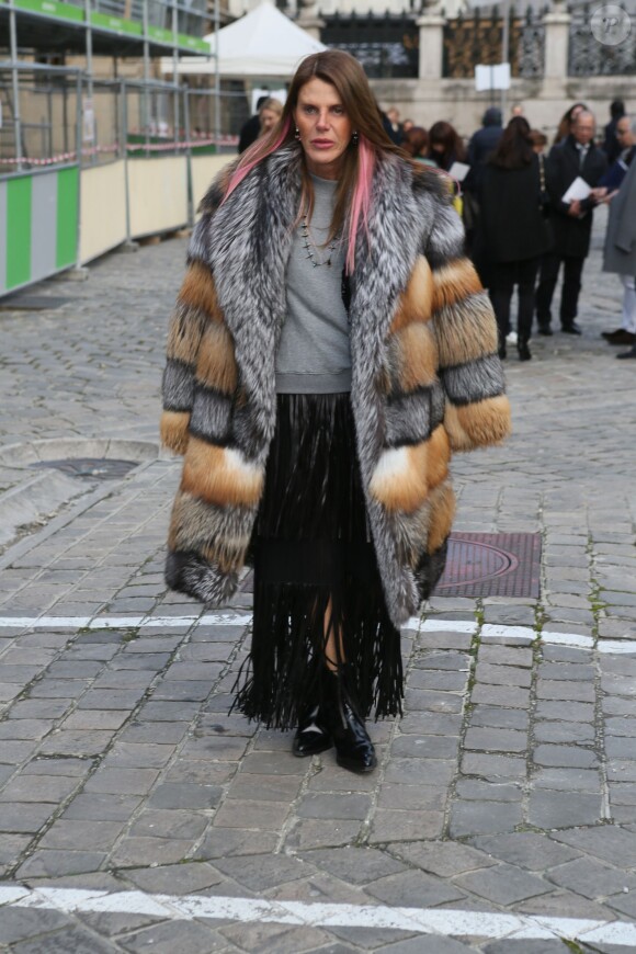 Anna Dello Russo arrive aux Beaux-Arts pour assister au défilé Sonia Rykiel. Paris, le 7 mars 2016. © CVS/Veeren/Bestimage