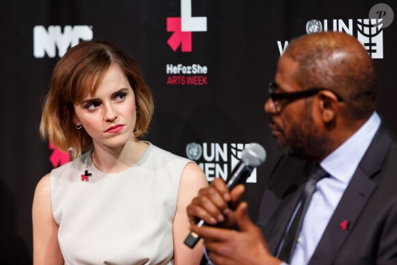 Emma Watson et Forest Whitaker - Lancement de "HeForShe arts week" à l'occasion de la journée internationale de la femme à New York. Le 8 mars 2016