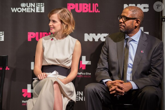 Emma Watson et Forest Whitaker - Lancement de "HeForShe arts week" à l'occasion de la journée internationale de la femme à New York. Le 8 mars 2016