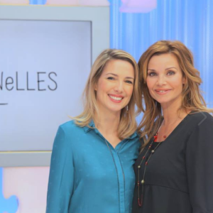 Ingrid Chauvin sur le plateau de l'émission Les Maternelles avec Sidonie Bonnec. Photo publiée sur Facebook, le 19 février 2016.