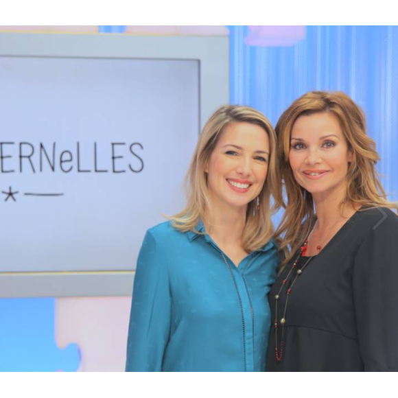Ingrid Chauvin sur le plateau de l'émission Les Maternelles avec Sidonie Bonnec. Photo publiée sur Facebook, le 19 février 2016.
