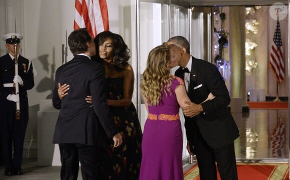 Barack Obama, Michelle Obama et le couple Trudeau - Dîner d'État, à Washington, le 10 mars 2016
